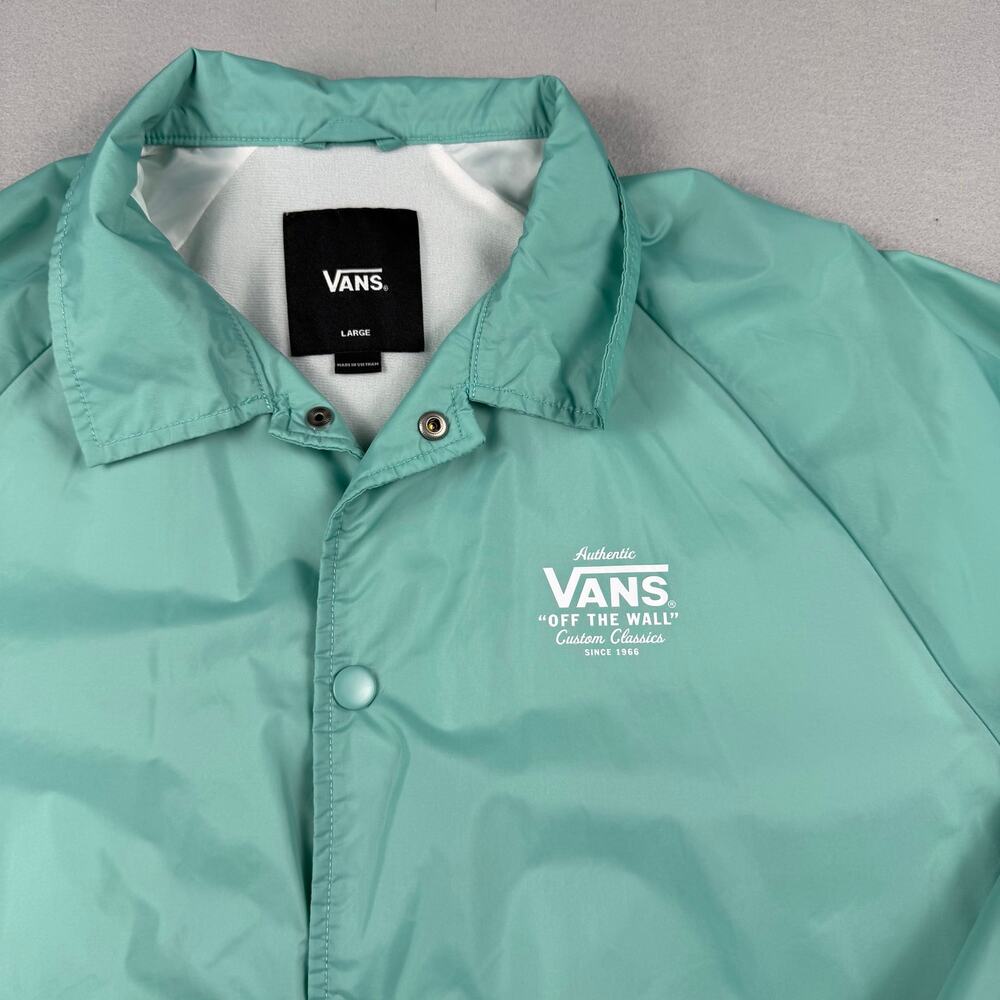 Vans Mint Coach Jacket Snap Front Windbreaker Large